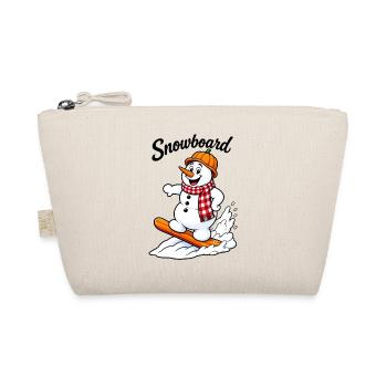 EG Schneemann I Winter I Snowboard I Schnee  - Bio-Täschchen - Natur - Vorne