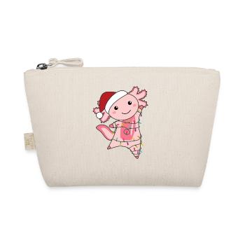 Axolotl fröhliche Weihnachten Winter Tiere Axolotl - Bio-Täschchen - Natur - Vorne