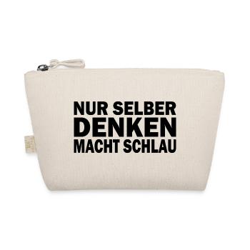Nur Selber Denken Macht Schlau Gehirn Wissen - Bio-Täschchen - Natur - Vorne
