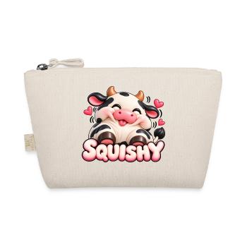 Squishy Kuh mit Herzen-Design - Bio-Täschchen - Natur - Vorne