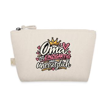 Oma ist einzigartig – Liebevolles Geschenk - Bio-Täschchen - Natur - Vorne