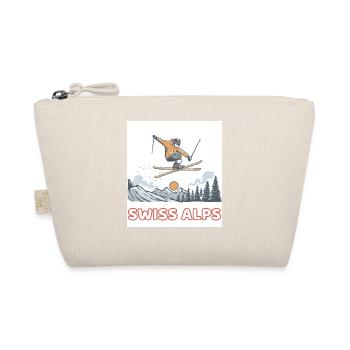 Schweizer Alpen Sprung-Skier - Bio-Täschchen - Natur - Vorne