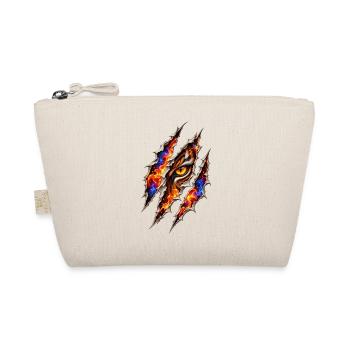 Flammendes Tigerauge – Trompe l'oeil kratzt - Bio-Täschchen - Natur - Vorne