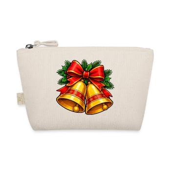 Weihnachtsglocken mit Schleife - Bio-Täschchen - Natur - Vorne