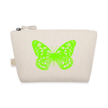 Neongrüner Schmetterling-Umriss - Bio-Täschchen - Natur - Vorne