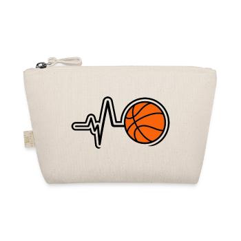Basketball Herzschlag Puls Line Art Minimal Shirt - Bio-Täschchen - Natur - Vorne
