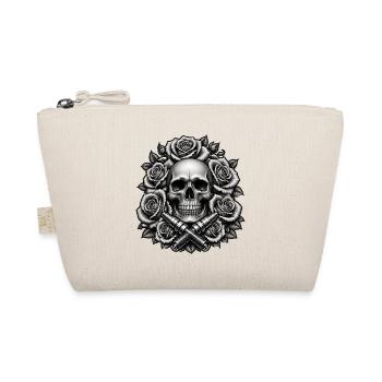 Totenkopf Rosen Zündkerzen Chicano Tattoo T-Shirt - Bio-Täschchen - Natur - Vorne