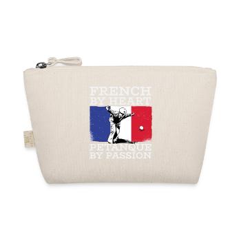 French By Heart, Petanque By Passion – Boule - Bio-Täschchen - Natur - Vorne