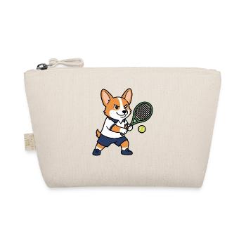 Süßes Kawaii Corgi Tennisspieler-Welpenhemd - Bio-Täschchen - Natur - Vorne
