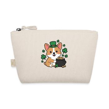 Niedliches Kawaii Corgi Leprechaun St. Patricks Shirt - Bio-Täschchen - Natur - Vorne