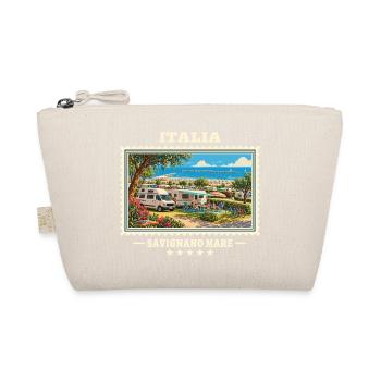 Italien Savignano Mare Camping Vintage Reisemarke - Bio-Täschchen - Natur - Vorne