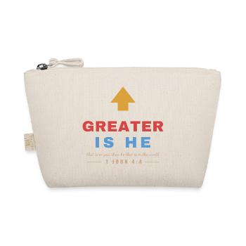 Greater Is He – 1 John 4:4 Christian - Bio-Täschchen - Natur - Vorne