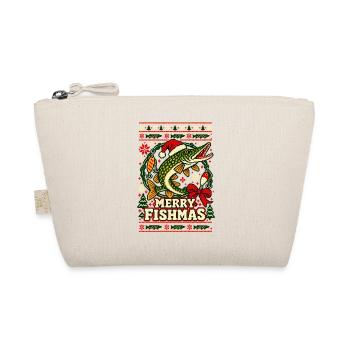 Weihnachten Hecht Angler Fishmas - Bio-Täschchen - Natur - Vorne