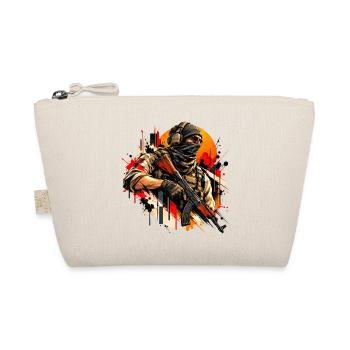 Taktischer Soldat - Geschenk für Gamer Motiv  - Bio-Täschchen - Natur - Vorne