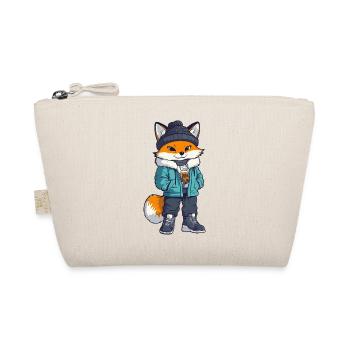 Fuchs mit Winterjacke und Mütze - Bio-Täschchen - Natur - Vorne