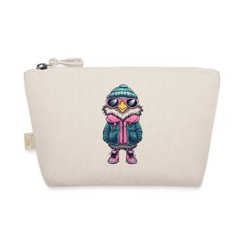 Eule mit Winterjacke und Sonnenbrille - Bio-Täschchen - Natur - Vorne