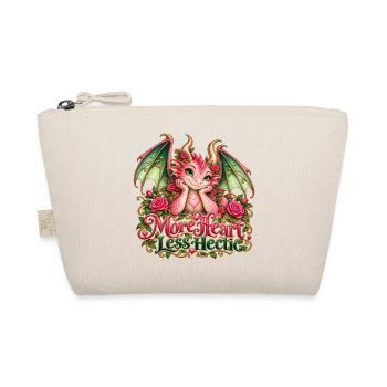 Mehr Herz-Less Hectic – Süßer Pink Dragon - Bio-Täschchen - Natur - Vorne