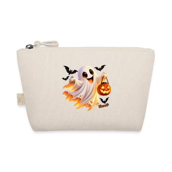 Halloween_02_Gespenst_Kuerbislaterne_Wenuma_Spr - Bio-Täschchen - Natur - Vorne