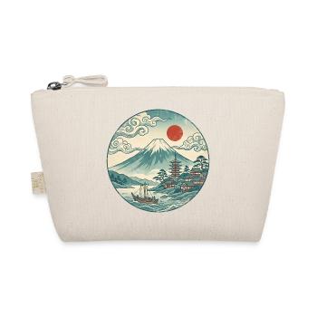 Fuji mit roter Sonne und Pagode - Bio-Täschchen - Natur - Vorne