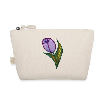 Aquarell Tulip in Lila und Grün - Bio-Täschchen - Natur - Vorne
