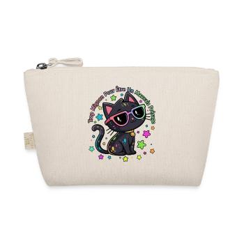 Black Cat Rainbow Chic Lustig - Bio-Täschchen - Natur - Vorne