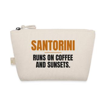 Santorini lebt von Kaffee und Sonnenuntergängen - Bio-Täschchen - Natur - Vorne
