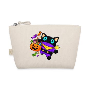 Halloween-Katze mit JackoLantern-Korb - Bio-Täschchen - Natur - Vorne