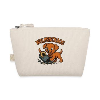 Welpenchaos Geschenk für frischgebackene Halter - Bio-Täschchen - Natur - Vorne