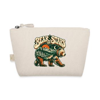 Bär unter Sternen – Berglandschaft Retro - Bio-Täschchen - Natur - Vorne