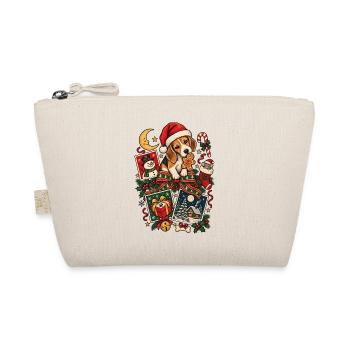 Weihnachts-Beagle-Welpendesign – Festlicher Hund - Bio-Täschchen - Natur - Vorne