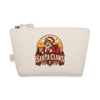 Katze Santa Claws Vintage Weihnachten - Bio-Täschchen - Natur - Vorne