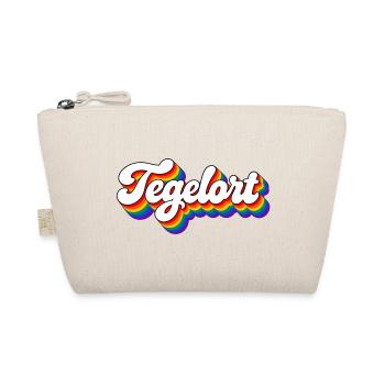 Tegelort - Regenbogen Schrift Berlin Reinickendorf - Bio-Täschchen - Natur - Vorne