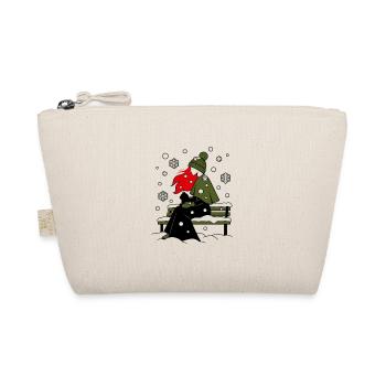 ragazza_capelli_rossi-_sotto_la_neve_con_gatto_ - Bio-Täschchen - Natur - Vorne