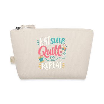 Eat Sleep Quilt Wiederholen Lustiger Quilt-Humor - Bio-Täschchen - Natur - Vorne