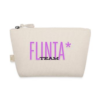 TEAM FLINTA LILA SCHRIFT FEMINISMUS QUEER  - Bio-Täschchen - Natur - Vorne