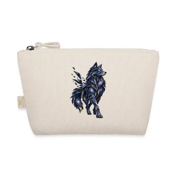 Blau-goldener Origami-Wolf mit sternenbedeckten Galaxien - Bio-Täschchen - Natur - Vorne