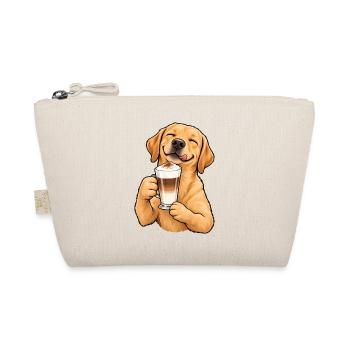 Labrador mit Latte Macchiato – Kaffeepause - Bio-Täschchen - Natur - Vorne