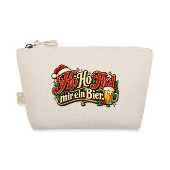 Ho Ho Hol mir ein Bier – Lustiges Weihnachtsmotiv - Bio-Täschchen - Natur - Vorne