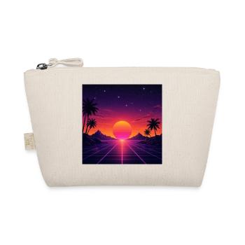 80er-Jahre-Retro mit farbenfrohem Sonnenuntergang - Bio-Täschchen - Natur - Vorne