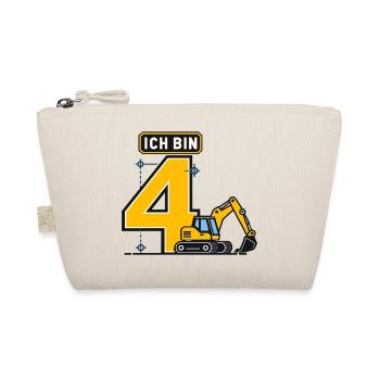 4. Geburtstag Bagger Baustelle - Bio-Täschchen - Natur - Vorne