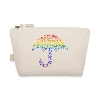 Regenschirm Silhouette Regenbogen - Bio-Täschchen - Natur - Vorne
