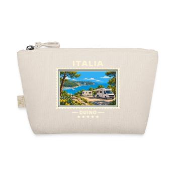 Italien Duino Camping Vintage Reisemarke - Bio-Täschchen - Natur - Vorne