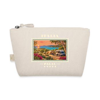 Italien Palau Camping Vintage Reisemarke - Bio-Täschchen - Natur - Vorne