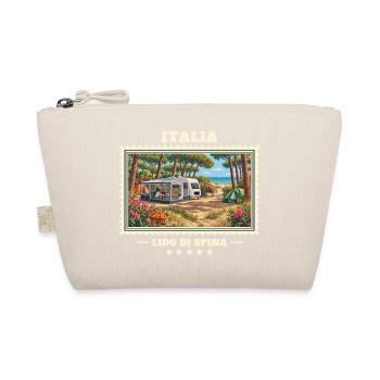 Italien Lido di Spina Camping Vintage Reisemarke - Bio-Täschchen - Natur - Vorne