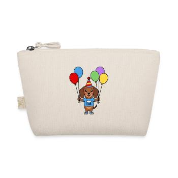 Süßes Kawaii-Dackel Geburtstagsballon-Shirt - Bio-Täschchen - Natur - Vorne