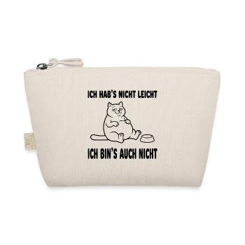 Dicke Katze Ich hab's nicht leicht lustiger Spruch - Bio-Täschchen - Natur - Vorne
