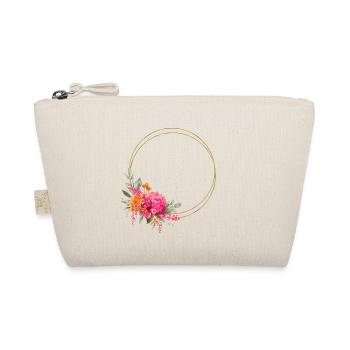 Farbenfroher Blumen-Kranz Personalisierbar - Bio-Täschchen - Natur - Vorne