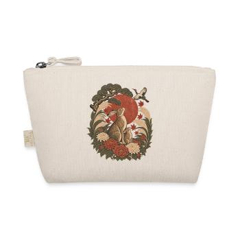 Japanische Hasefamilie & Red Sun – Vintage Wildtiere - Bio-Täschchen - Natur - Vorne