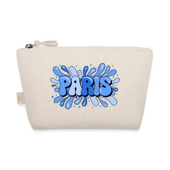 Paris Blue Bubbles Pop Art - Bio-Täschchen - Natur - Vorne