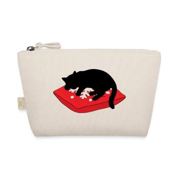 gatto_cucciolo_nero_dorme_su_un_cuscino_inverna - Bio-Täschchen - Natur - Vorne